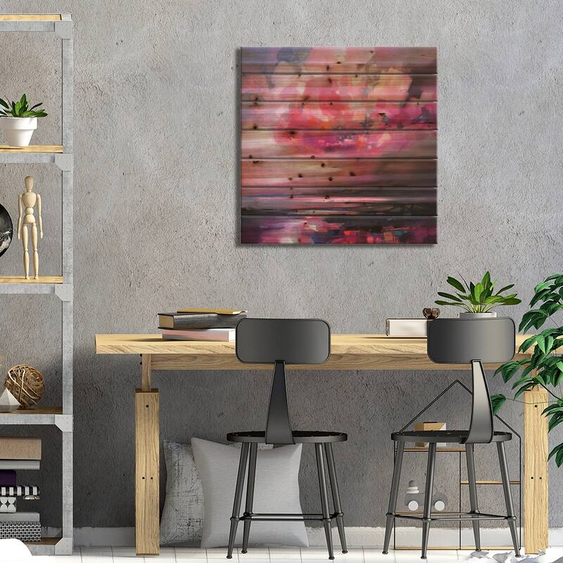 Dispersing Magenta Print On Wood by Scott Naismith - Multi-Color