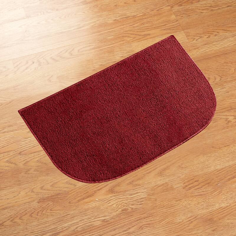 Berber Slip-Resistant Rubber Backing Utility Floor Rug - Burgundy - 18" x 28" - Runner