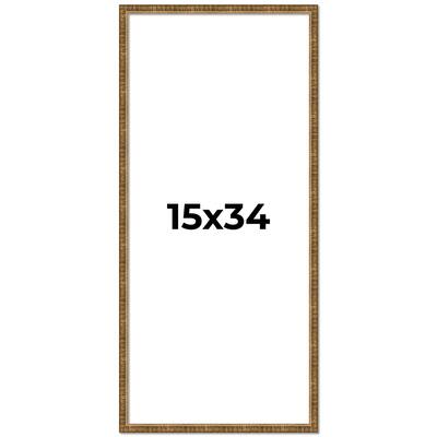 15x34 Frame Gold Solid Wood Picture Frame - Complete Modern Photo