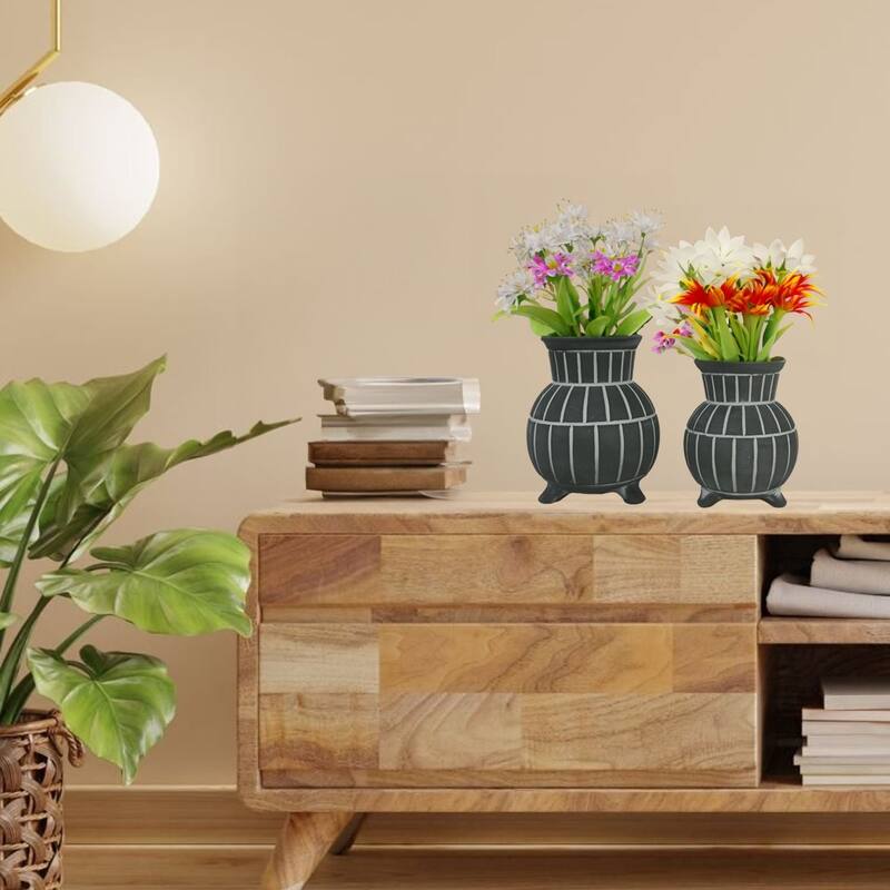 Set of 2 Bubble Shaped Ceramic Vases
