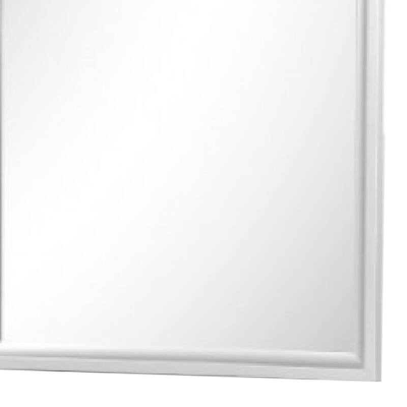Broy 40 Inch Dresser Mirror, Champagne Gray Wood, Rounded Edges - Champagne Gray