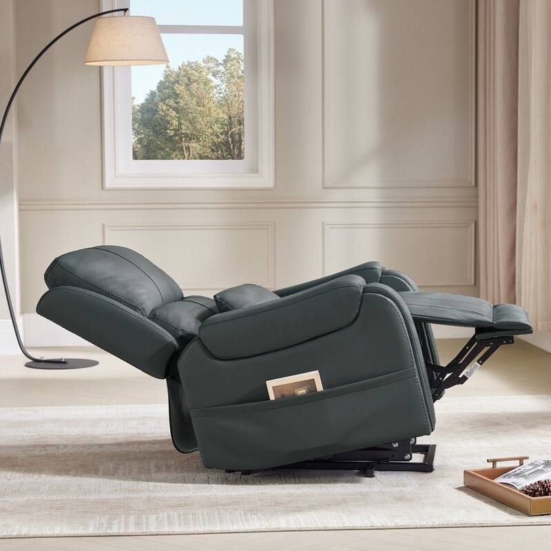 Spruce & Spring Leather Lift Recliner Chair for Elderly with Heat and Massage