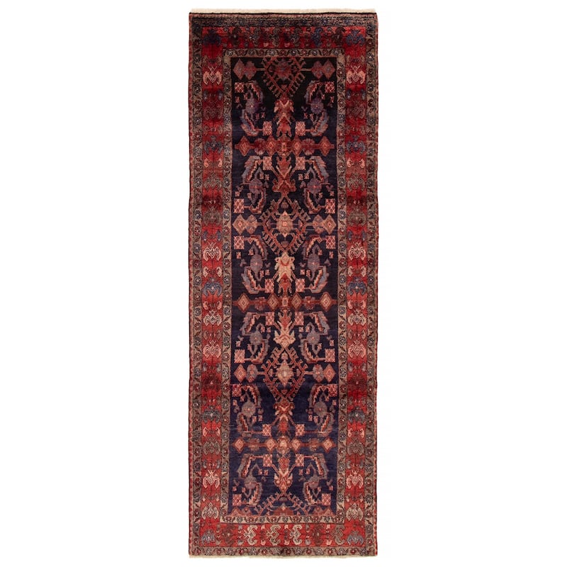 ECARPETGALLERY Hand-knotted Andelz Navy Wool Rug - 3'7 x 10'6 - Dark Navy - 3'7 x 10'6