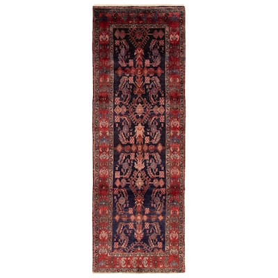 ECARPETGALLERY Hand-knotted Andelz Navy Wool Rug - 3'7 x 10'6