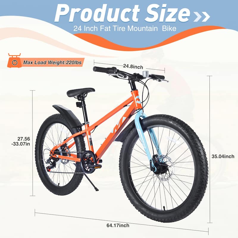 24 Inch Shimano 7-Speed Mountain Bike,Dual-Disc Brake