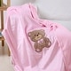 preview thumbnail 2 of 1, Baby Receiving Blanket Nursery Soft Plush Print Teddy Bear Pink