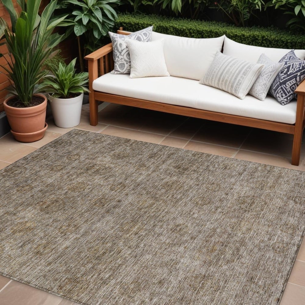 HomeRoots Floral Transitional Rectangle Outdoor Rug