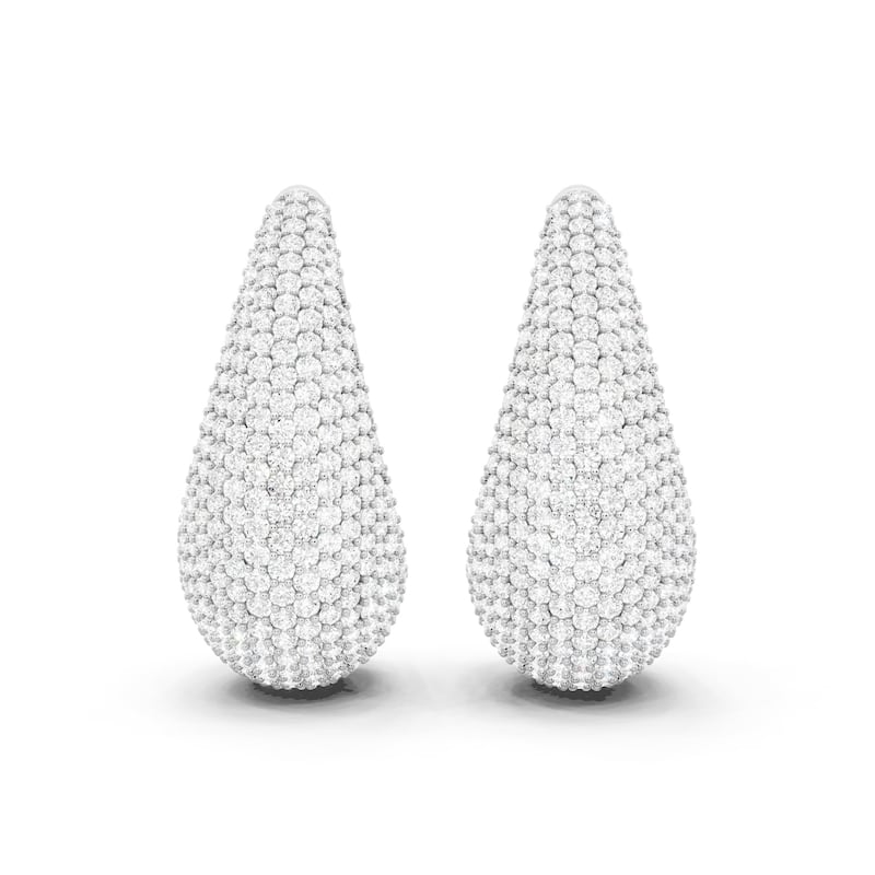 Auriya 14k Gold 10 1/10ctw Dome Fashion Lab Grown Diamond Earrings (F-G VS) - White