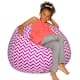 Kids Bean Bag Chair, Big Comfy Chair - Machine Washable Cover - 38 Inch Large - Pattern Chevron Purple and White