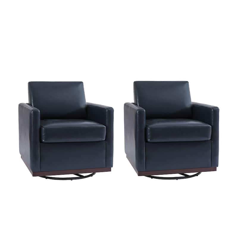 Modern Upholstered Swivel Accent Arm Chair Set of 2