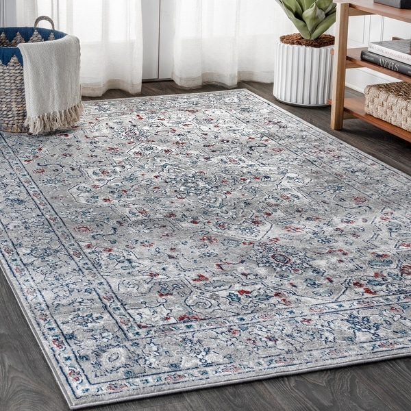 JONATHAN Y Modern Persian Vintage Medallion Light Grey/ Multi Distressed Area Rug. Opens flyout.