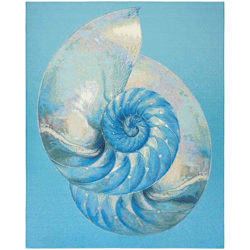 Nourison Color Splash Indoor/Outdoor Blue Graphic Area Rug