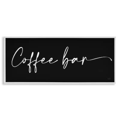 Stupell Coffee Bar Classy Script Text Black Background Sign Framed Wall Art, Design by Lux + Me Designs