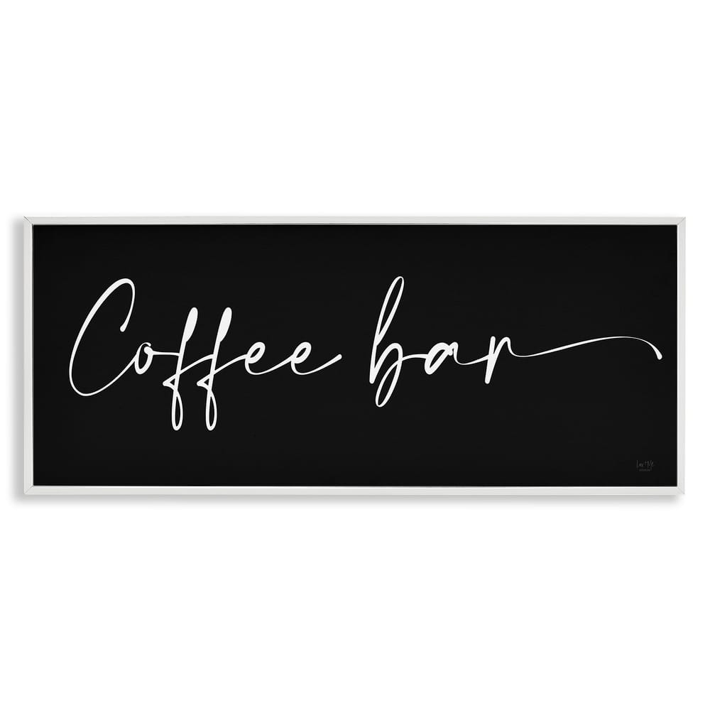 Stupell Coffee Bar Classy Script Text Black Background Sign Framed Wall Art, Design by Lux + Me Designs