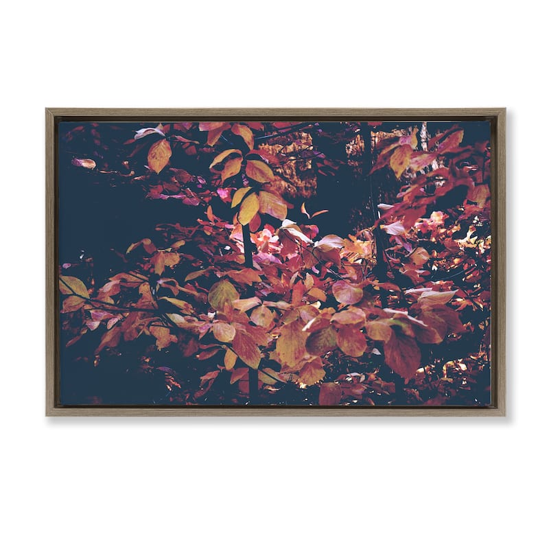 Stupell Dusky Forest Leaves Framed Floater Canvas Wall Art Design By Gemma Bardot - 25 x 17 - Brown