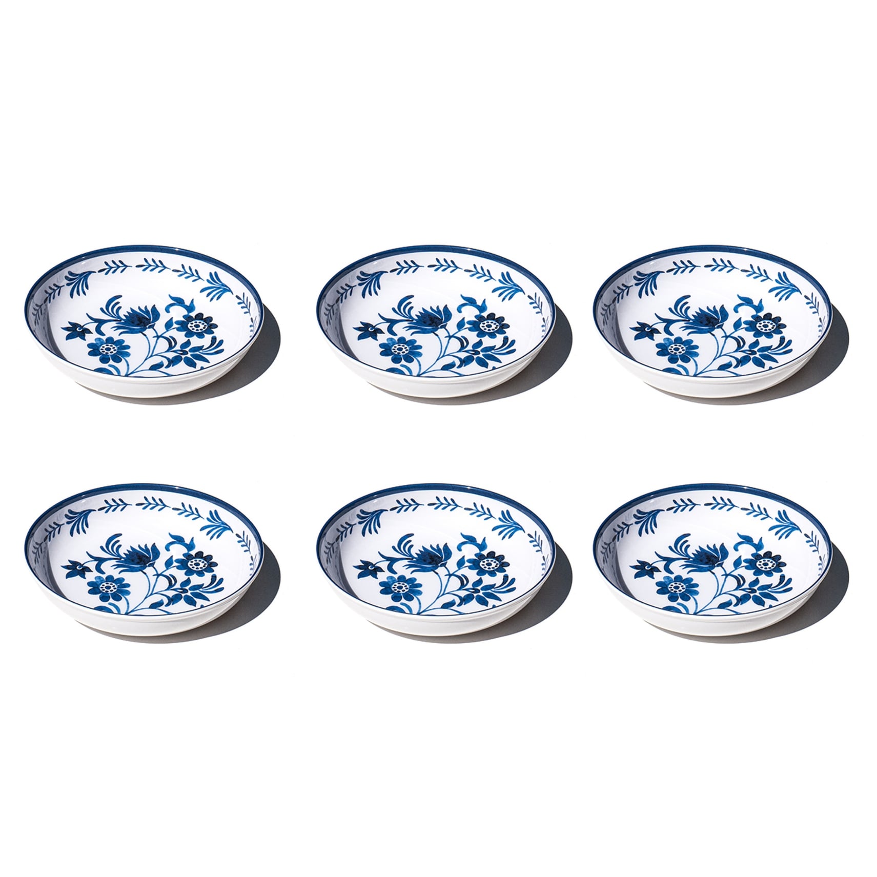Abode Homewares Medallion Flower NewWave Melamine Low Bowl - Blue - 8.8" - Set of 6