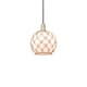 Option Black Antique Brass / White Glass with Brown Rope
