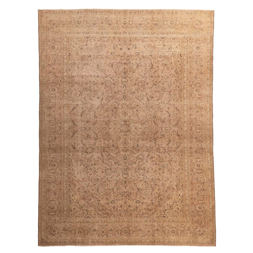 ECARPETGALLERY Hand-knotted Antalya Vintage Brown Wool Rug - 9'7 x 13'0