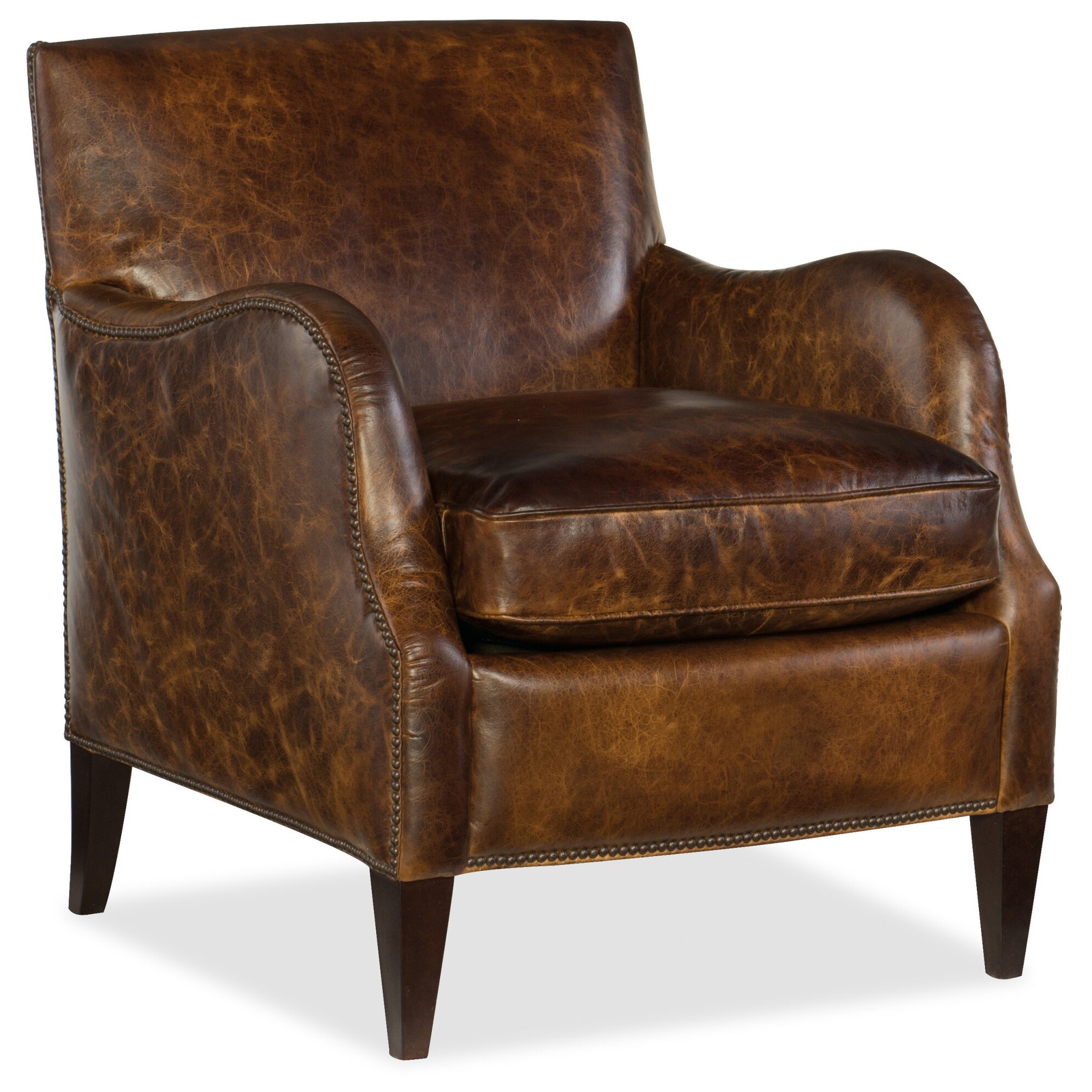Shop Hooker Furniture Cc515 088 Thatcher 26 1 2 Wide Leather Accent Chair With Nailhead Trim Irreverent Camel Overstock 20892528