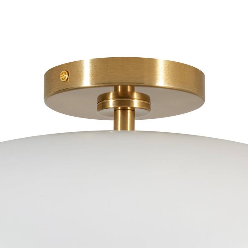 Scandinavian Iron Dome White Glass Dimmable LED Ceiling Light