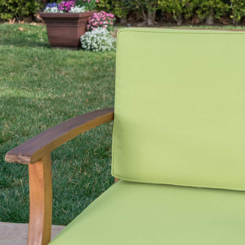 Perla Outdoor Acacia 4-pc. Cushioned Sofa and Table Set by Christopher Knight Home