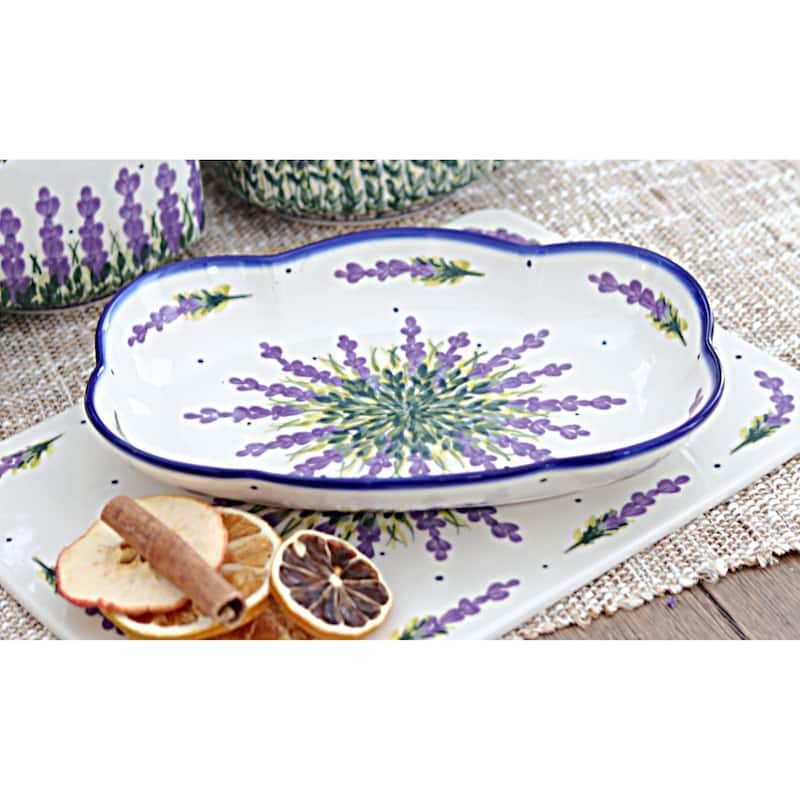 Blue Rose Polish Pottery 11E WR Scallop Dish