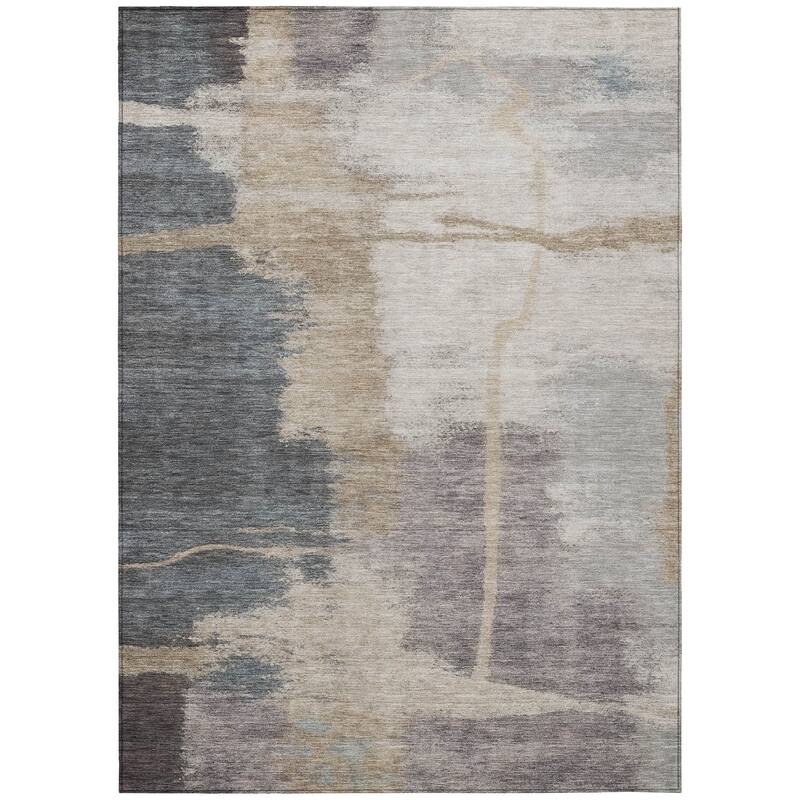 Machine Washable Indoor/ Outdoor Chantille Abstract Rug