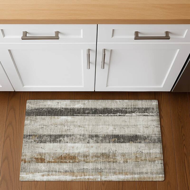 Premium Washable Super Soft Modern Stripe Mayfield Rug - Beige - 1'8" x 2'6"