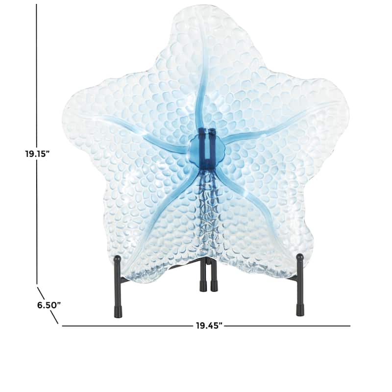 Glass Ombre Decorative Plate Charger with Spotted Texturing - Blue - Roche River Decor
