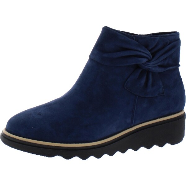 clarks blue suede ankle boots