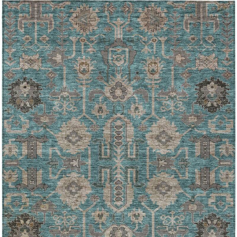 HomeRoots Oriental Traditional Rectangle Outdoor Rug