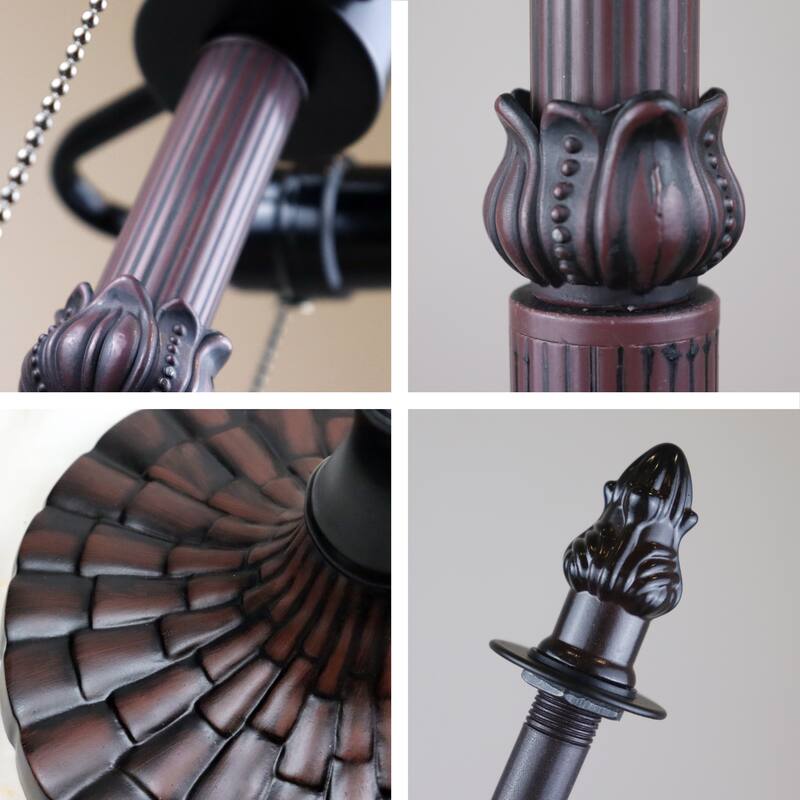 Tiffany-Style Victorian Design Dark Bronze Floor Lamp