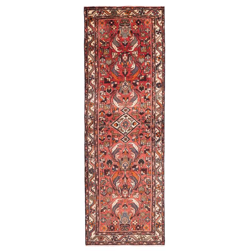 ECARPETGALLERY Hand-knotted Andelz Red Wool Rug - 3'5 x 10'2