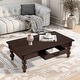 preview thumbnail 5 of 55, Rectangular 47" Wooden Coffee Table with Storage Drawer, Vintage Cocktail Table with Solid Wood Legs for Living Room Elegance