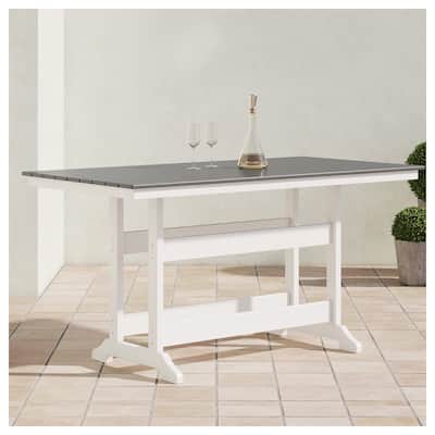 Signature Design by Ashley Transville Rectangular Outdoor Poly All Weather Counter Table with Umbrella Option