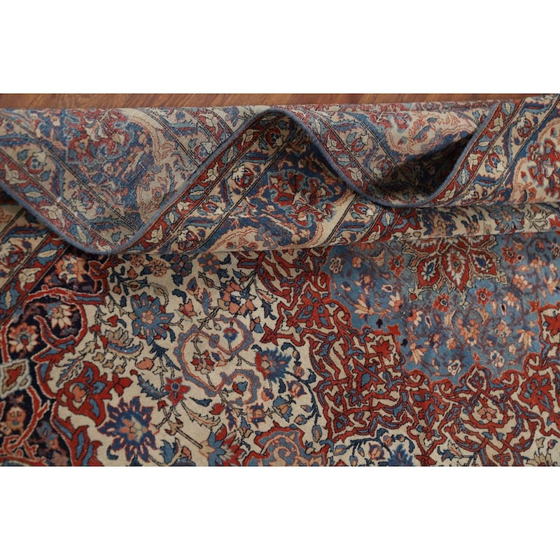 Pre-1900 Antique Isfahan Vegetable Dye Persian Rug Handmade Wool Carpet - 4'7" x 6'7"