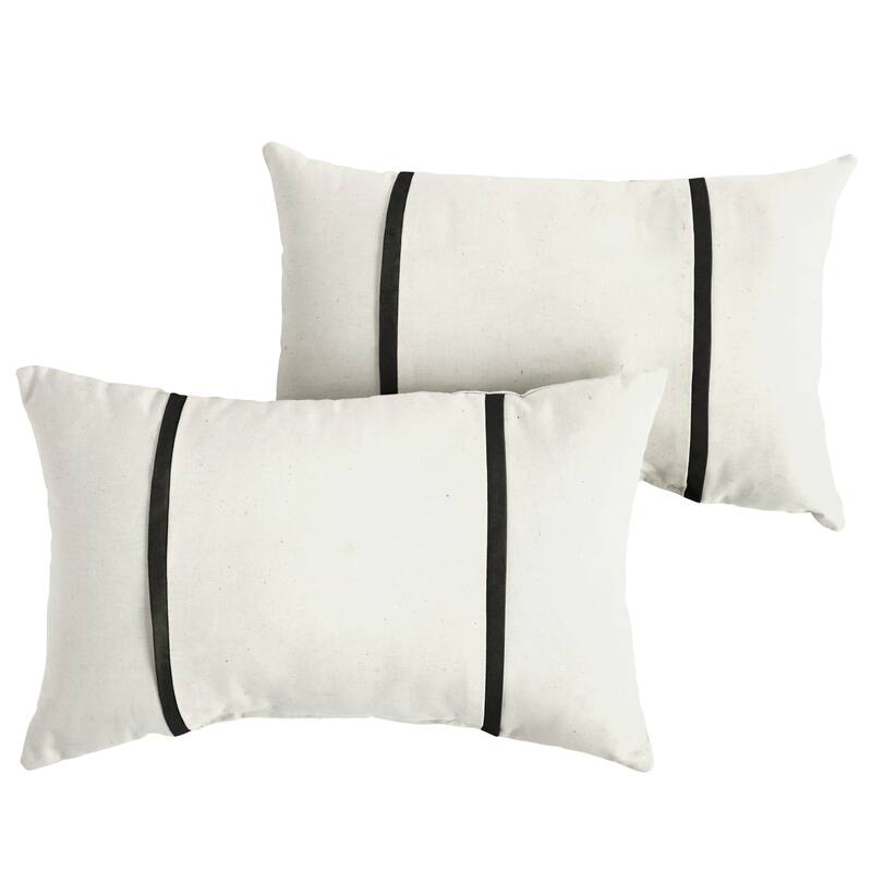 Sorra Home Sunbrella Outdoor Double Petite Flange Pillow Set of 2