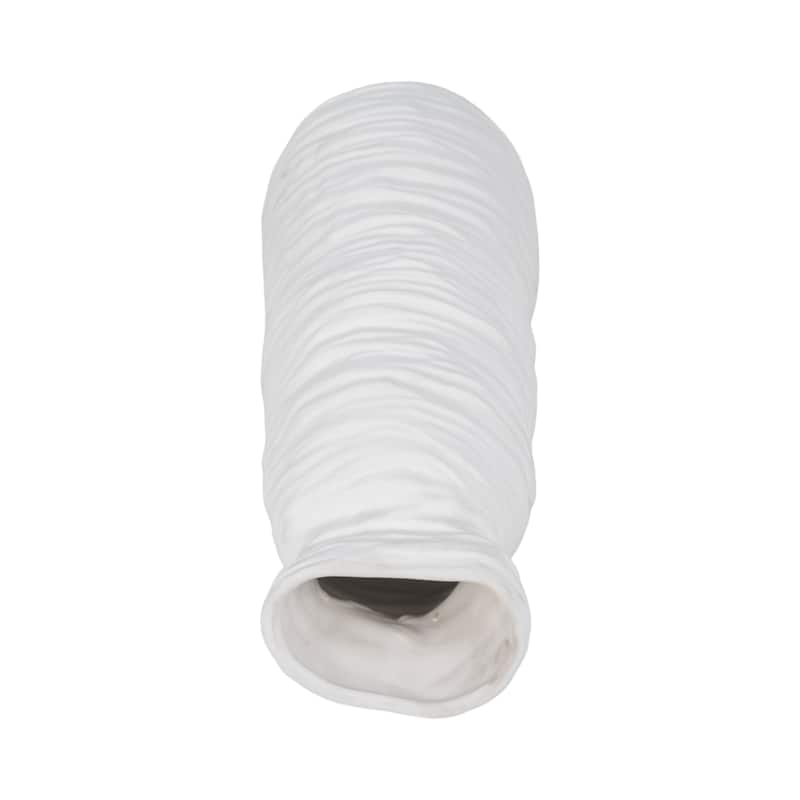 Sagebrook Home 19" Horizontal Ribbed Matte Vase, Ivory, Cylinder, 19"H, Ribbed