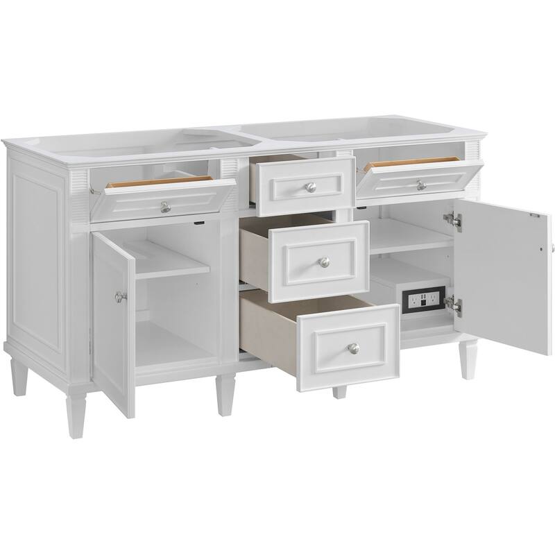 James Martin Vanities 424-V60D-FPBL Lorelai 60" Free Standing Double