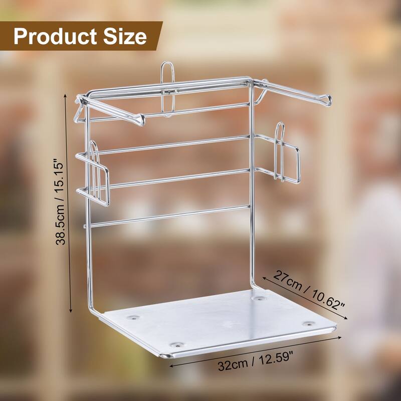 T-Shirt Shopping Bag Rack Stand Store Holder Dispenser Grocery Bag Holder - Silver - Silver
