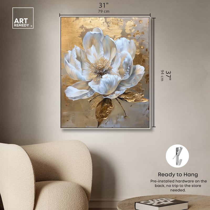 Athenas Flower Canvas Glamorous Feminine Wall Art by Art Remedy