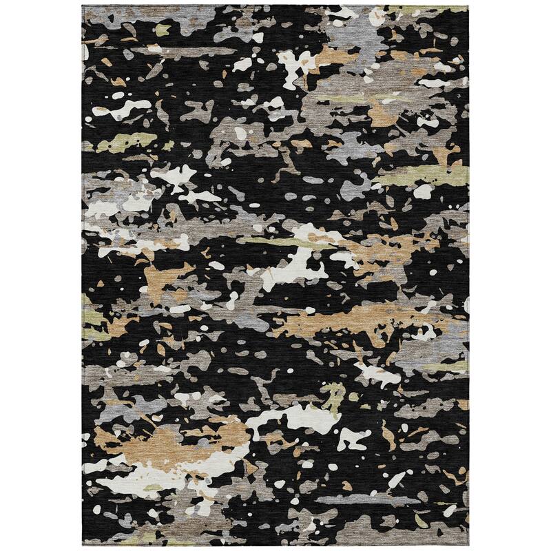 Machine Washable Indoor/ Outdoor Modern Calhan Chantille Rug