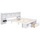 preview thumbnail 13 of 11, Queen Size Wood Platform Bed wMulti-storage Headboard & Drawer, White