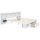 preview thumbnail 13 of 11, White Multiple Storage Headboard Beds and End of Bed Cabinets and Drawer Queen Size Wood Platform Bed, No Box Spring Needed