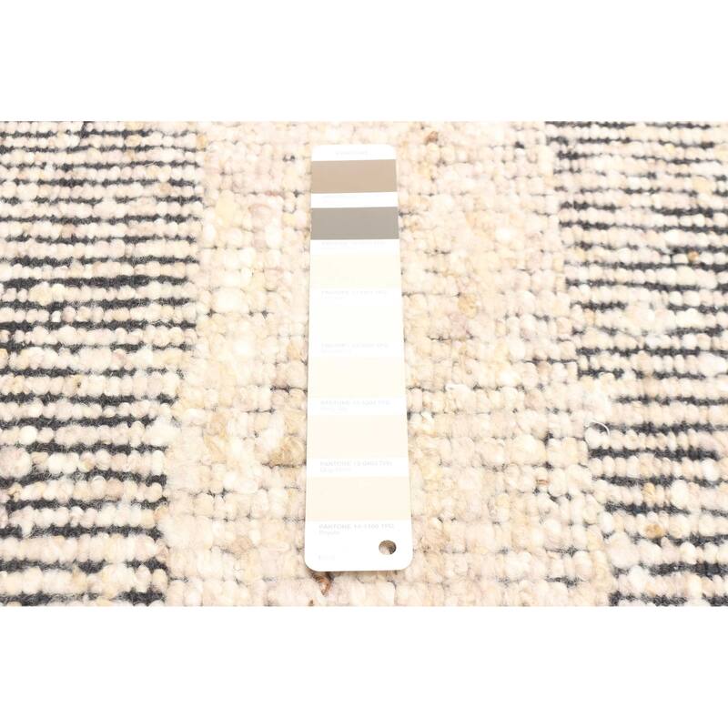 ECARPETGALLERY Braid weave Sienna Light Grey Wool Rug - 5'2 x 6'6