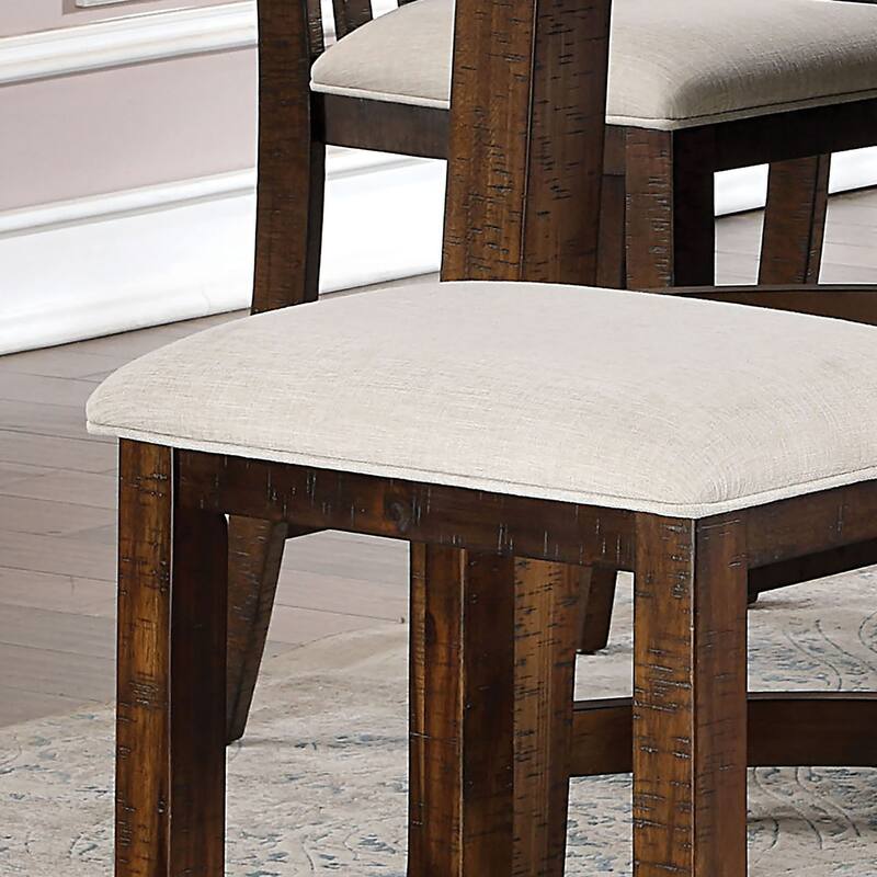 Deblynn Rustic Oak Fabric Counter Height Stool (Set of 2) by Furniture of America
