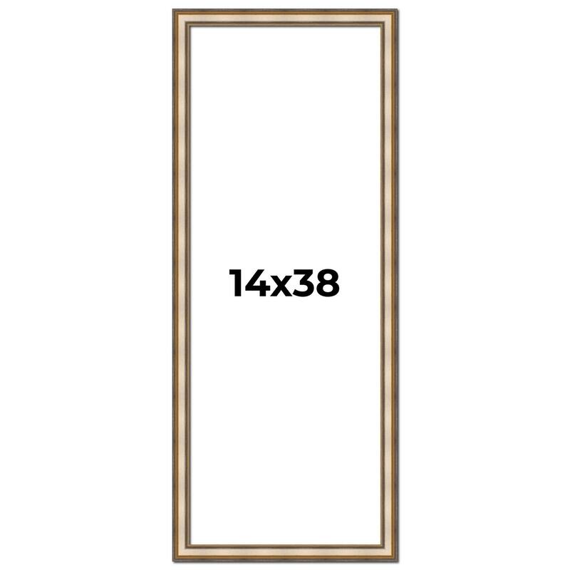 14x38 Frame Gold Solid Wood Shadow Box Width 1.5 Inches | Interior Frame Depth 2 3/8 Inches
