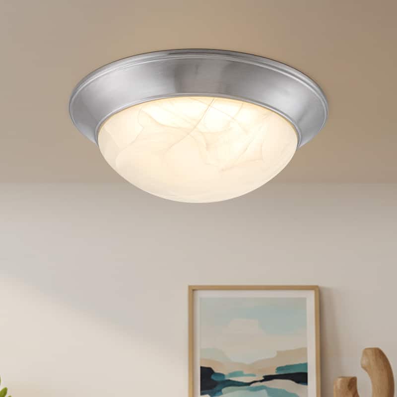 Modern Satin Nickel 3CCT Dimmable Integrated LED Flush Mount Ceiling Light - 11.5-inch