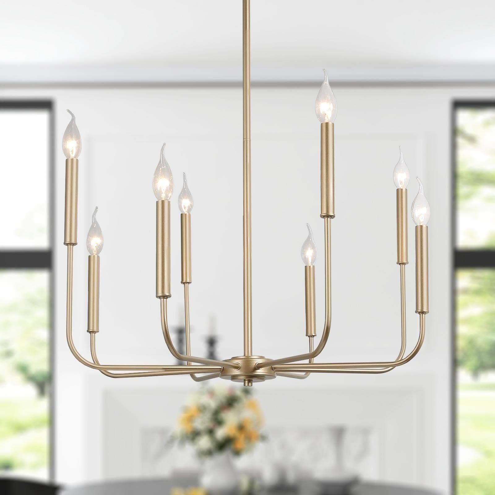 Rella Modern Glam 6-light Gold Chandelier Candlestick 28inch Wagon
