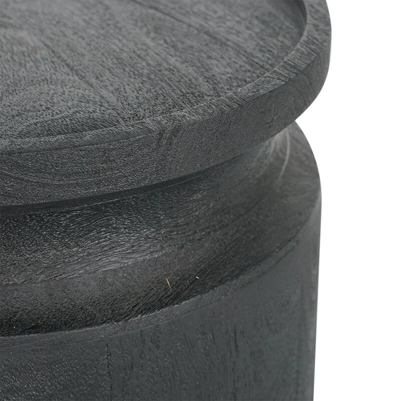 14" Minimalist Sculptural Side Table, Solid Wood
